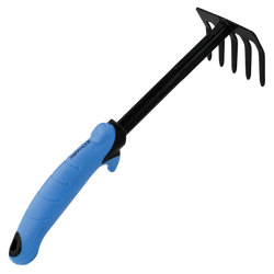 Rastrello da Vaso Elmark 3 Denti in Acciaio - Attrezzo Ergonomico per Cura Piante, Giardinaggio, Balcone, Terrazzo, Serra e Arieggiatura Terreno