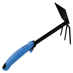 Zappetta Doppia con Tridente Elmark: Attrezzo Multifunzione per Vasi, Aiuole e Giardinaggio di Precisione - Lama & Forca Ergonomica