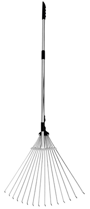 Rastrello Giardino Retrattile 15 Denti Kombo | Telescopico e Regolabile (25-50cm) per Foglie ed Erba