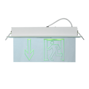 Elmark Luce LED Emergenza Incasso Cartongesso con Freccia in Basso - Segnalazione Vie di Fuga Discreta per Uffici, Scuole e Hotel. Potenza 1.5W, Autonomia 3h.