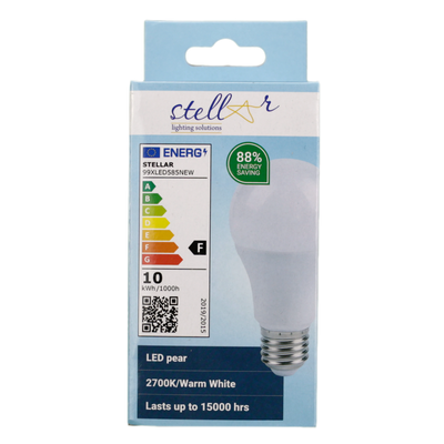 Lampadina LED E27 10W 2700K Stellar A Pera - Luce Calda 950lm, Risparmio Energetico e Lunga Durata (20.000h) per Casa e Relax