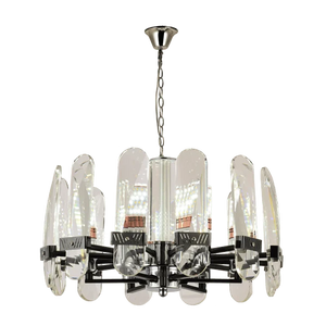 Lampadario Albert 13 Luci E14 Cromo e Cristallo | EK