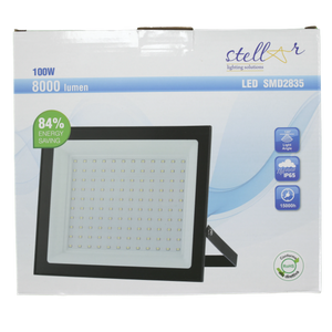 Faretto LED Nero 150W 5000K IP65 Stellar - Luce Naturale Fredda Potente per Esterni e Grandi Aree