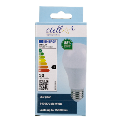 Lampadina LED E27 a Pera 10W Luce Fredda 6400K - Illuminazione Brillante ed Efficiente per Casa e Lavoro