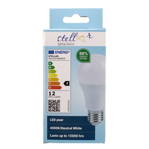 Lampadina LED E27 12W 4000K Luce Naturale a Pera - Alta Efficienza Energetica, Lunga Durata per Casa e Ufficio | Stellar