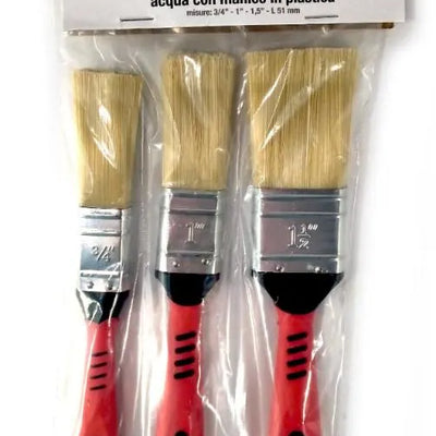 Set 3 Pennelli Sintetici Kombo Alta Qualita per Vernici Acqua - Precisione e Stesura Uniforme per Dettagli e Rifiniture