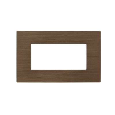Placca Matix 4 Posti Bronzo Spazzolata in Tecnopolimero - Design Elegante e Resistente per Impianti Civili