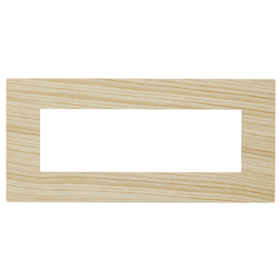 Placca Matix 7 Posti Abete Spazzolata in Tecnopolimero: Design Naturale, Resistente e Antigraffio per Impianti Civili