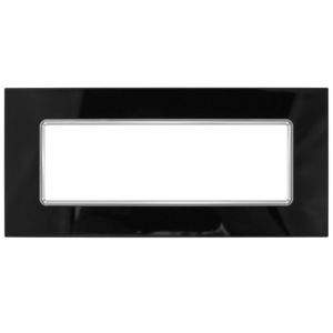 Placca in Vetro Matix 7 Posti Nera Lucida - Design Moderno, Resistente a Graffi e Urti per Impianti Civili di Prestigio