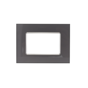 Placca Vetro Matix 3 Posti Silver Lucida - Design Moderno e Resistente per Impianti Civili