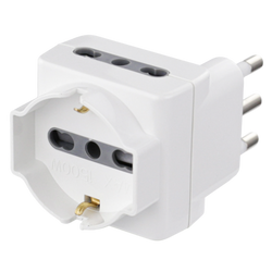 Adattatore Salvaspazio Triplo Schuko Bipasso | Presa Multipla Compatta Omega per Casa e Ufficio