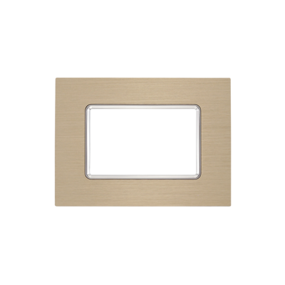 Placca Matix 3 Posti Champagne Alluminio Spazzolato - Design Moderno e Resistenza Superiore per la Tua Casa