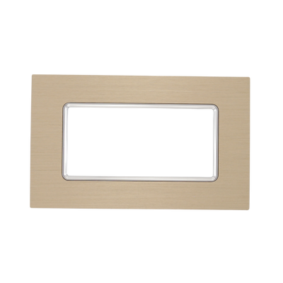 Placca Matix 4 Posti Champagne Alluminio Spazzolato - Design Elegante per Interni Moderni