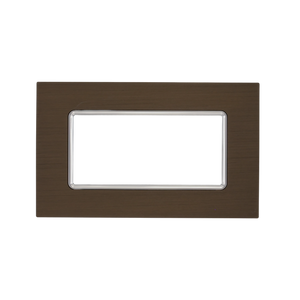 Placca Matix 4 Posti Testa di Moro in Alluminio Spazzolato - Design Elegante e Resistente per Impianti Civili