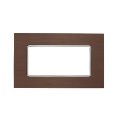 Placca Matix 4 Posti Bronzo Alluminio Spazzolato - Design Elegante e Resistente per Ambienti Moderni