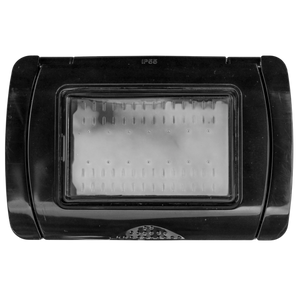 Placca Idrobox Matix 3 Posti Nera Opaca IP44 - Resistente Acqua e Polvere per Bagno e Cucina