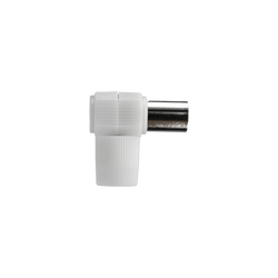 Adattatore Antenna TV Femmina 90° Omega per Cavi Coassiali - Soluzione Salvaspazio e Segnale Ottimale in Metallo Silver