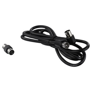 Prolunga Antenna TV Coassiale Nera Omega 1,5m - Cavo Schermato 75 Ohm M/M F/F per Estensione Segnale TV