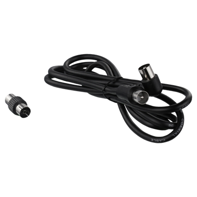 Prolunga Antenna TV Coassiale Nera Omega 1,5m - Cavo Schermato 75 Ohm M/M F/F per Estensione Segnale TV