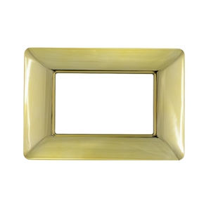 Placca Matix 3 Posti Oro Lucido: Eleganza e Design per i Tuoi Ambienti. Realizzata in Tecnopolimero Resistente per Durata e Stile Inconfondibile.