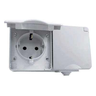 Presa Doppia Schuko IP65 Grigia 16A ELMARK | EK