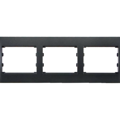 Placca Tripla EK Rhyme Grafite Metallizzato | Design ELMARK