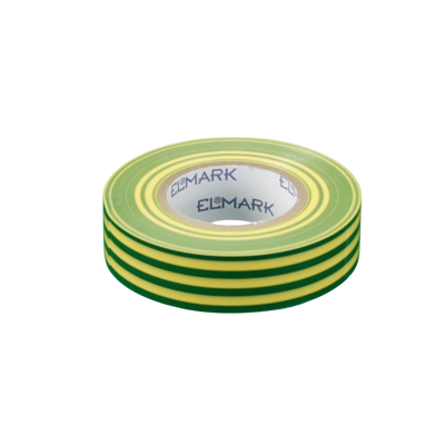 Nastro Isolante Giallo/Verde Elmark 20m - Sicurezza e Messa a Terra Cavi Elettrici Professionale | PVC Resistente