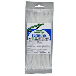 Fascette Stringicavo Bianche Surelock 200x2,5mm Nylon 66 UV Resistente 100 Pezzi - Ideali per Cavi Elettrici e Fissaggi Sicuri in Casa e Lavoro