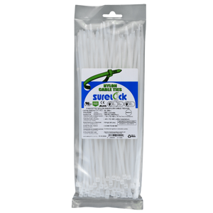 Fascette Stringicavo Bianche Nylon 66 Surelock 250x3,6mm 100Pz - Autobloccanti, Resistenti UV e Calore per Fissaggio Cavi e Organizzazione Professionale Certificata UL/CE/ROHS