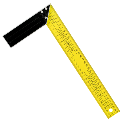 Squadra Fissa 90° Kombo in Acciaio Temperato L350xW115 mm per Rasatura, Stuccatura e Finitura Professionale - Strumento di Precisione Antiruggine
