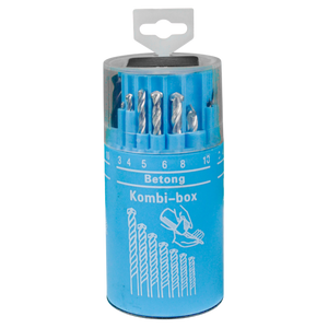 Set 18 Punte Trapano Kombo per Legno, Ferro e Cemento HSS/Carburo - Ideale Foratura Professionale e Fai-da-te